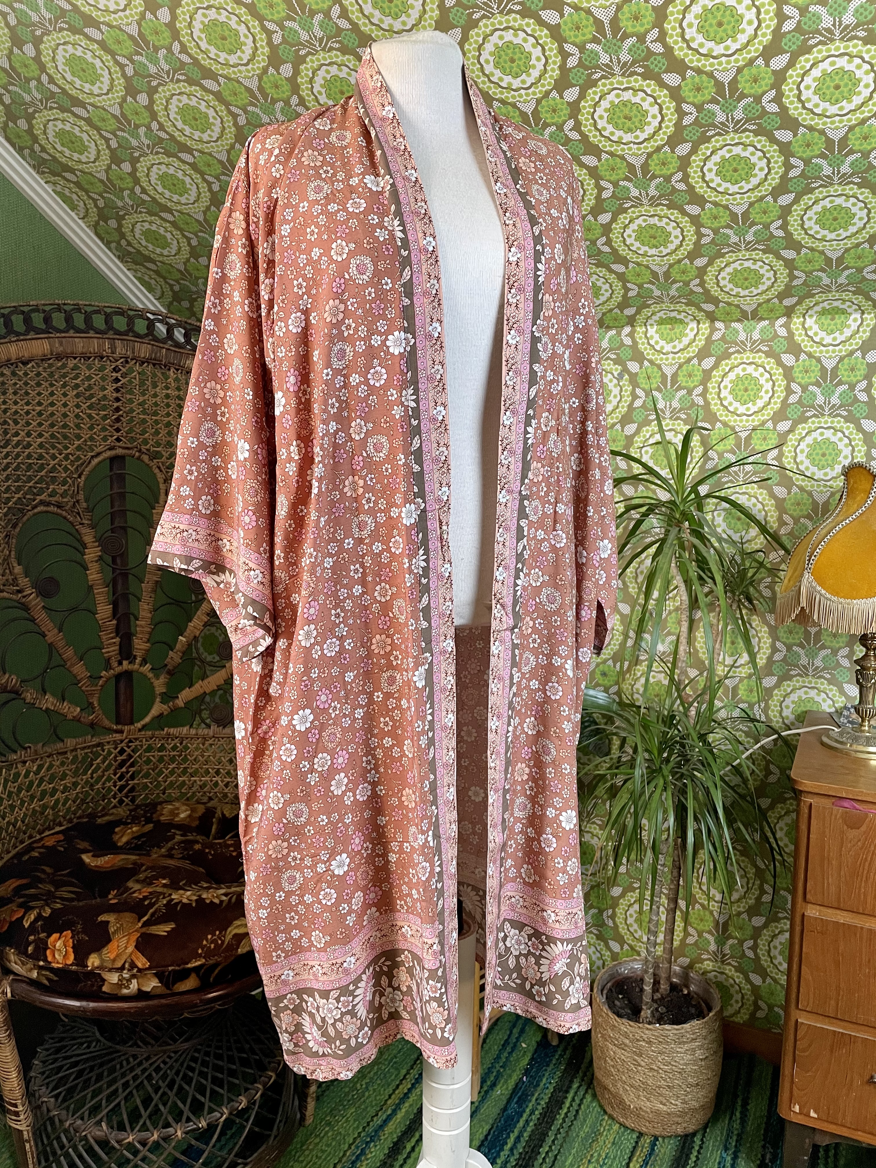 kimono  Peach floral  - 2
