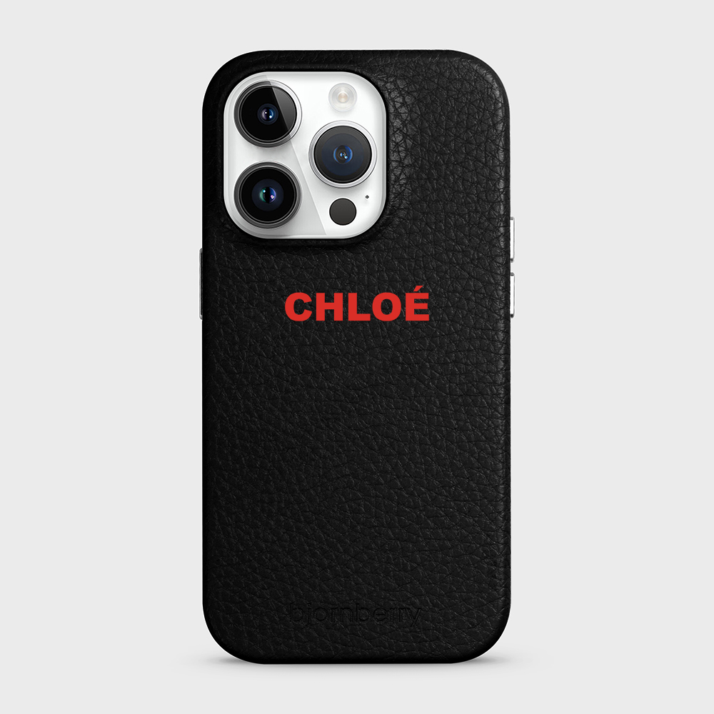 iPhone 14 Pro Personalised Leather Case - Name - 25
