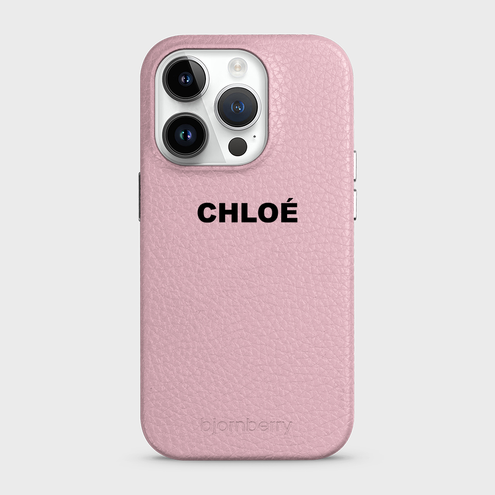 iPhone 14 Pro Personalised Leather Case - Name - 19