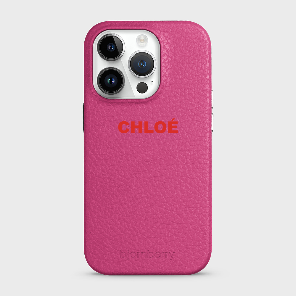 iPhone 14 Pro Personalised Leather Case - Name - 4
