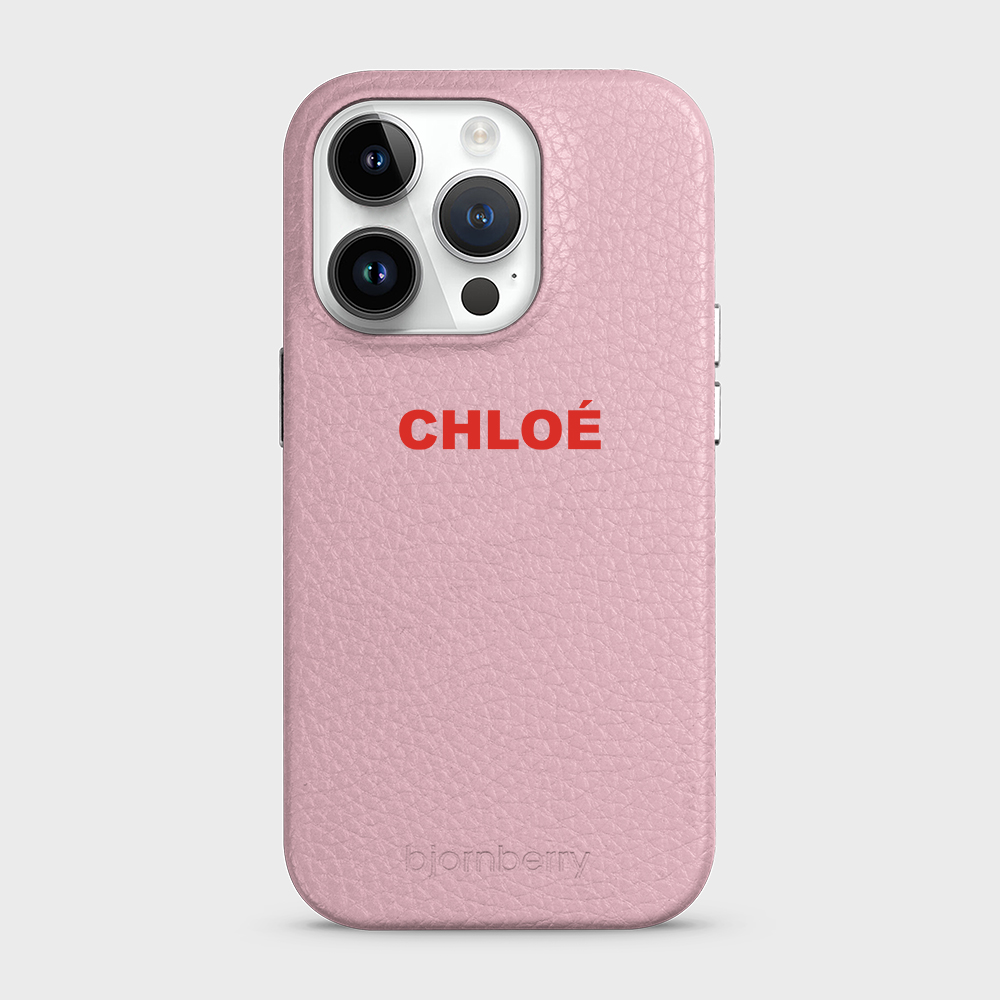 iPhone 14 Pro Personalised Leather Case - Name - 18
