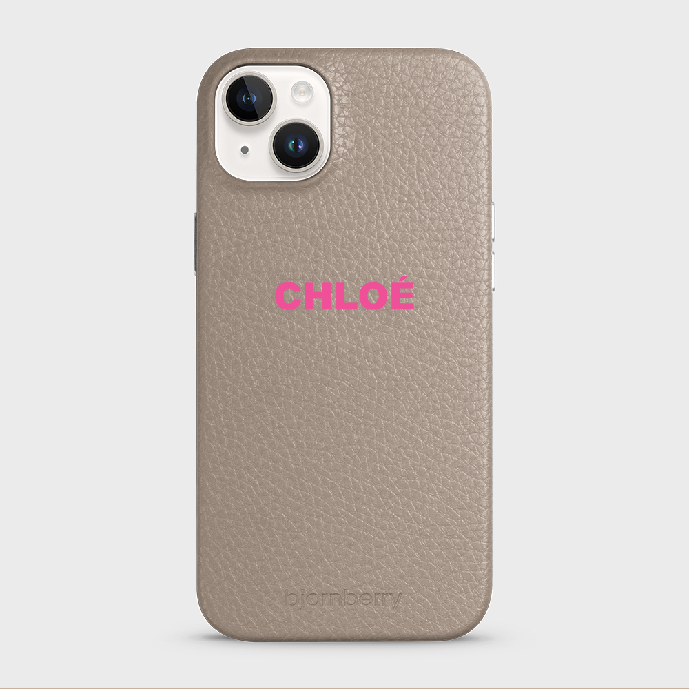 iPhone 14 Plus Personalised Leather Case - Name - 14