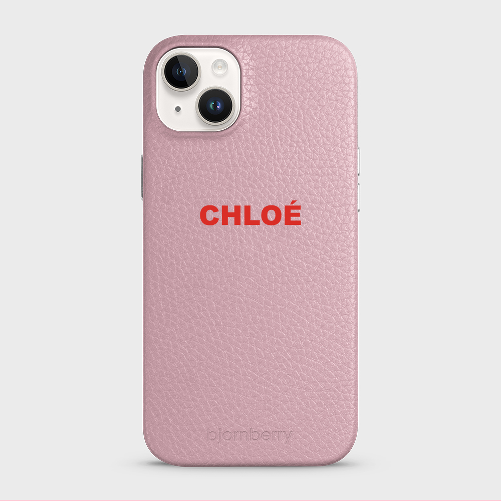 iPhone 14 Plus Personalised Leather Case - Name - 32