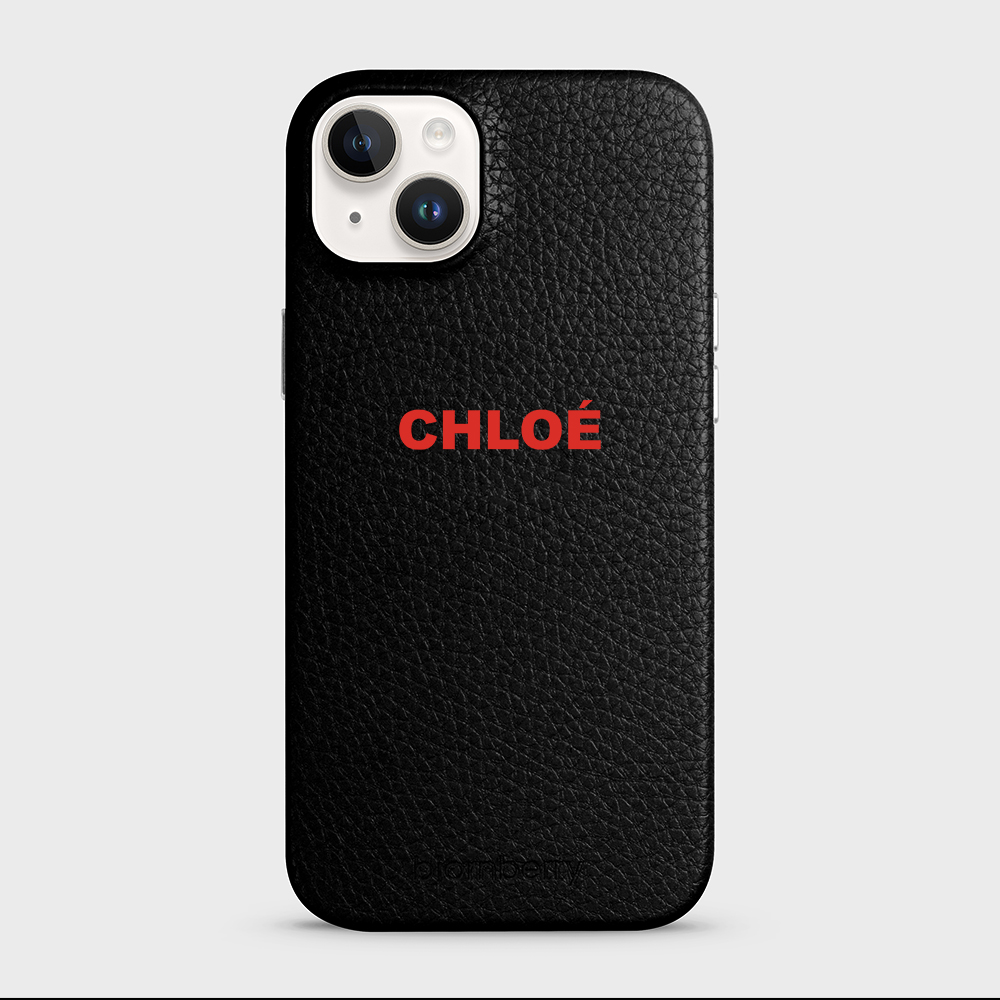 iPhone 14 Plus Personalised Leather Case - Name - 38