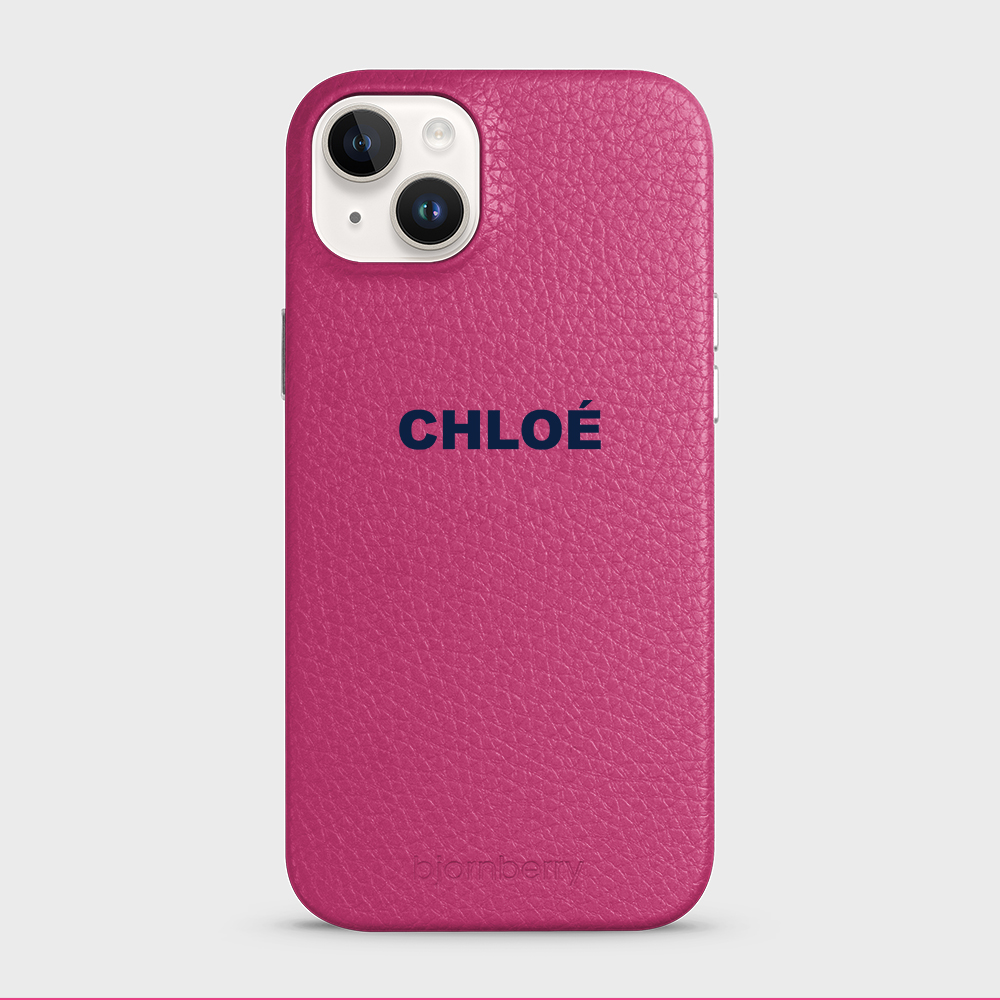 iPhone 14 Plus Personalised Leather Case - Name