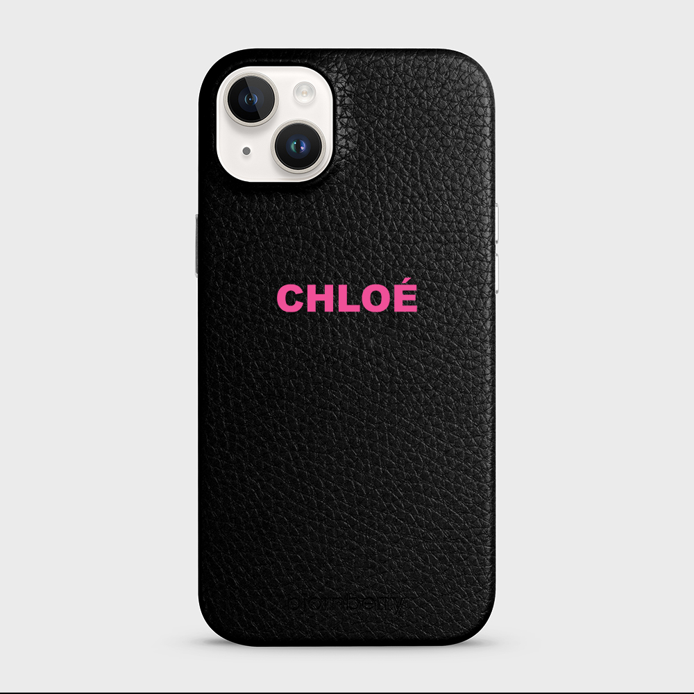 iPhone 14 Plus Personalised Leather Case - Name - 36