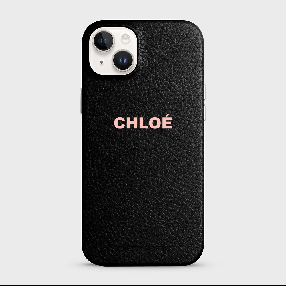 iPhone 14 Plus Personalised Leather Case - Name - 37