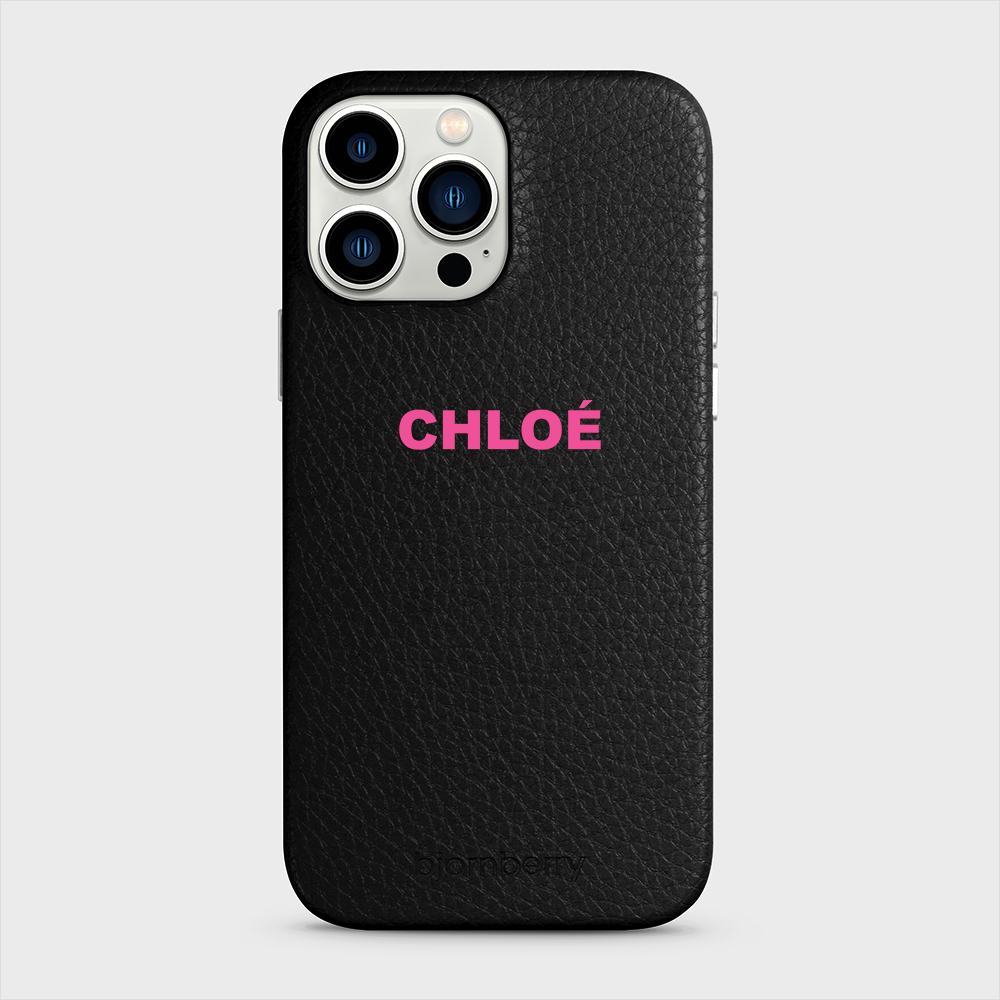 iPhone 13 Pro Max Personalised Leather Case - Name - 37