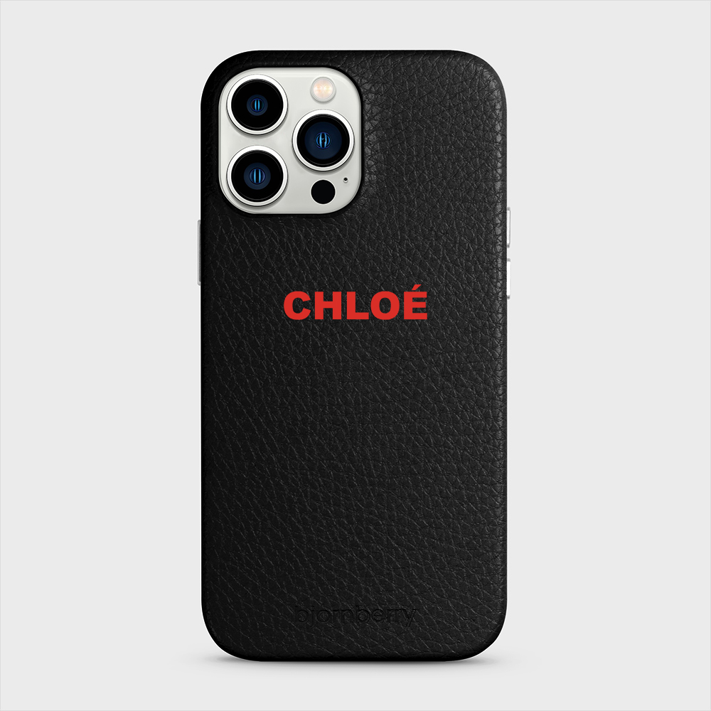 iPhone 13 Pro Max Personalised Leather Case - Name - 39