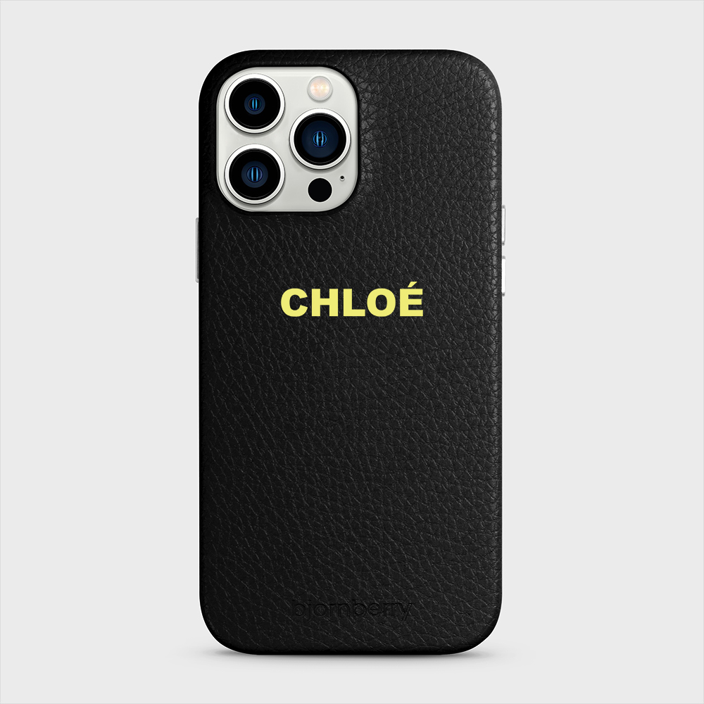 iPhone 13 Pro Max Personalised Leather Case - Name - 42