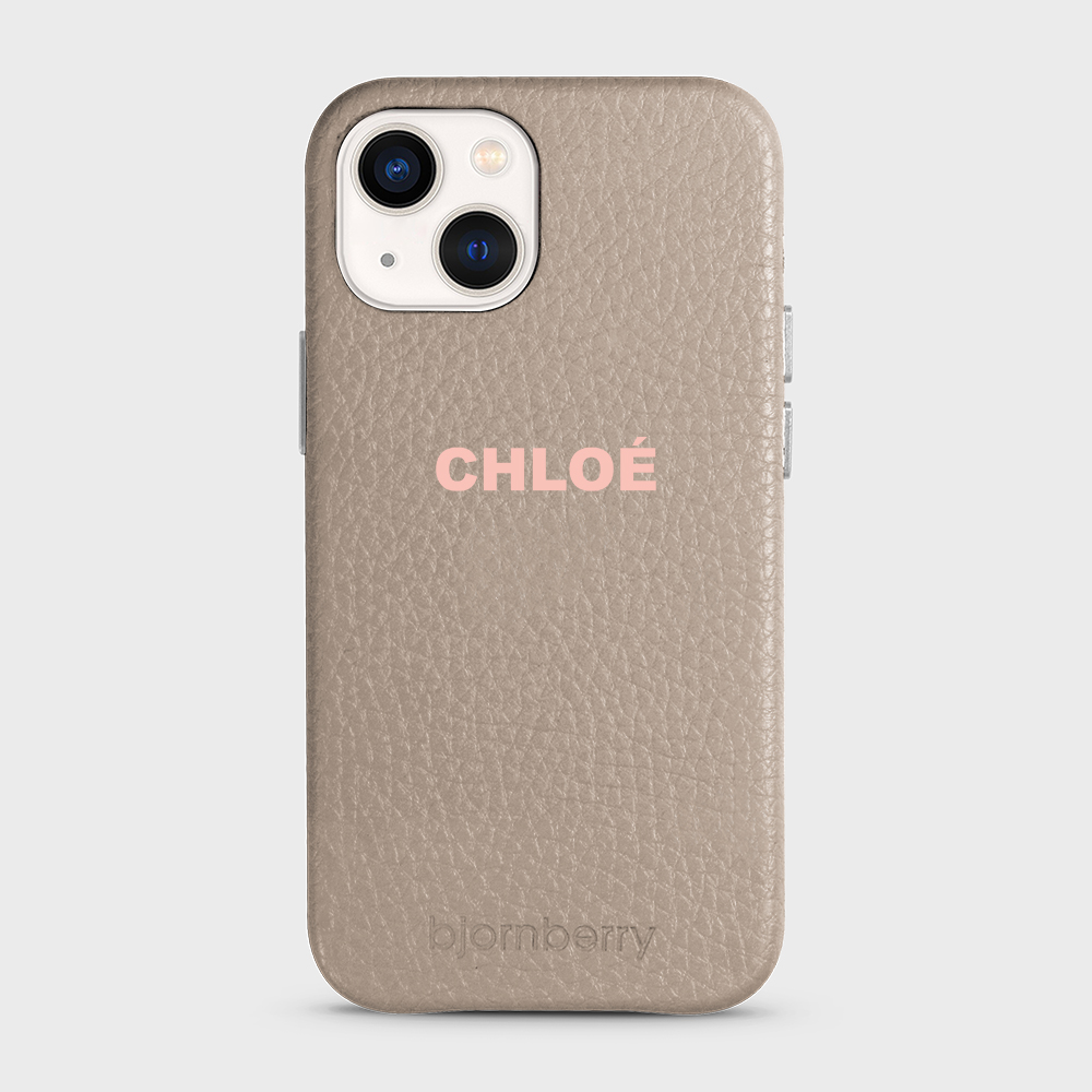 iPhone 13 Mini Personalised Leather Case - Name - 24