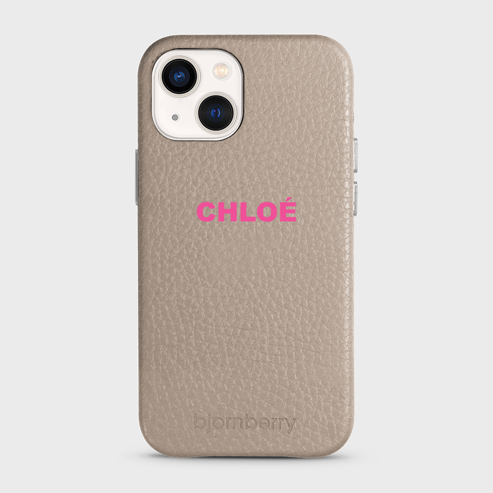 iPhone 13 Mini Personalised Leather Case - Name - 23