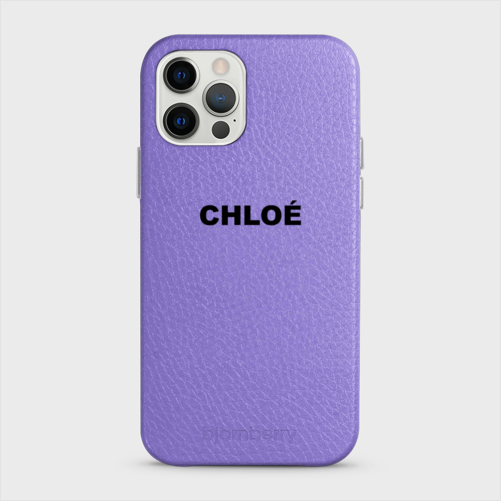 iPhone 12/12 Pro Personalised Leather Case - Name - 12
