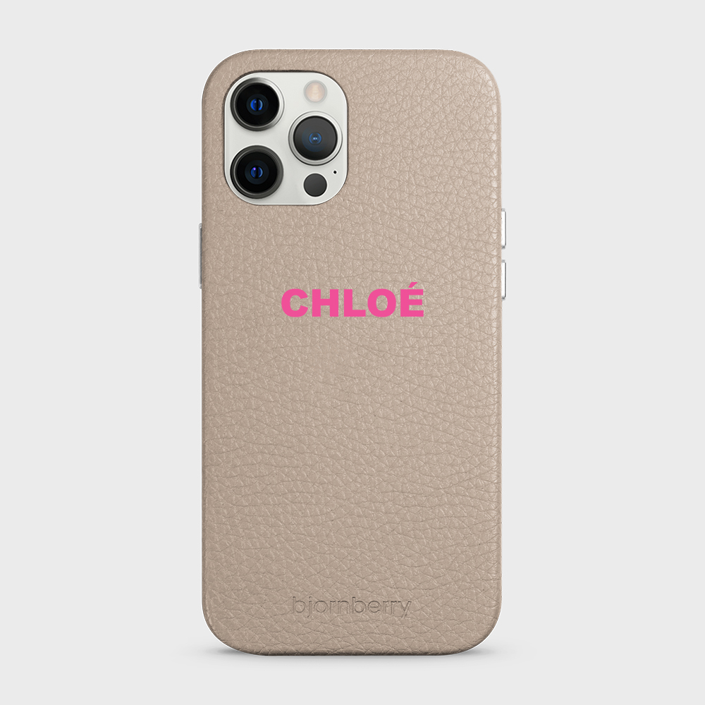 iPhone 12 Pro Max Personalised Leather Case - Name - 37