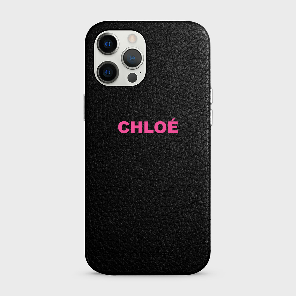 iPhone 12 Pro Max Personalised Leather Case - Name - 3