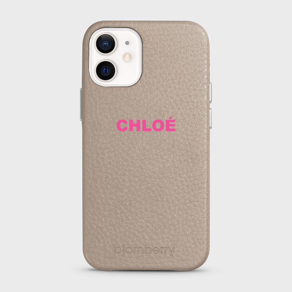 iPhone 12 Mini Personalised Leather Case - Name - 23