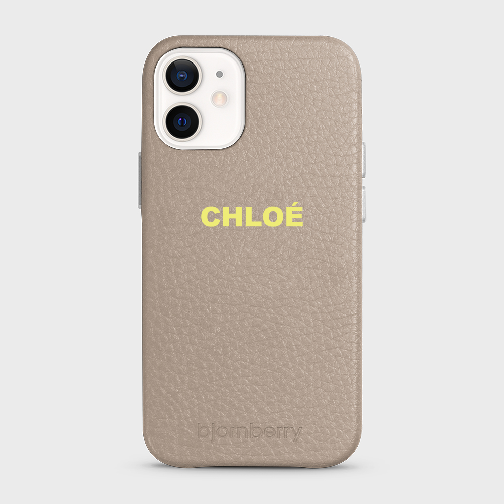 iPhone 12 Mini Personalised Leather Case - Name - 28