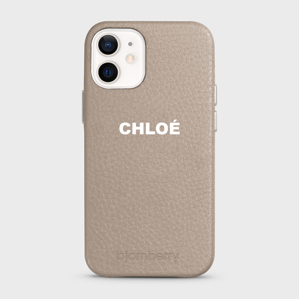 iPhone 12 Mini Personalised Leather Case - Name - 27