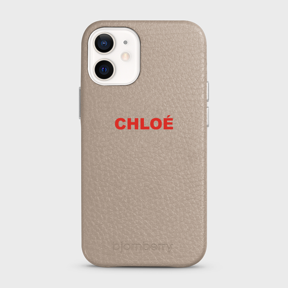 iPhone 12 Mini Personalised Leather Case - Name - 25