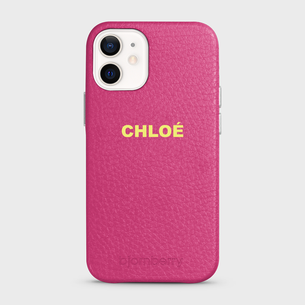 iPhone 12 Mini Personalised Leather Case - Name - 19
