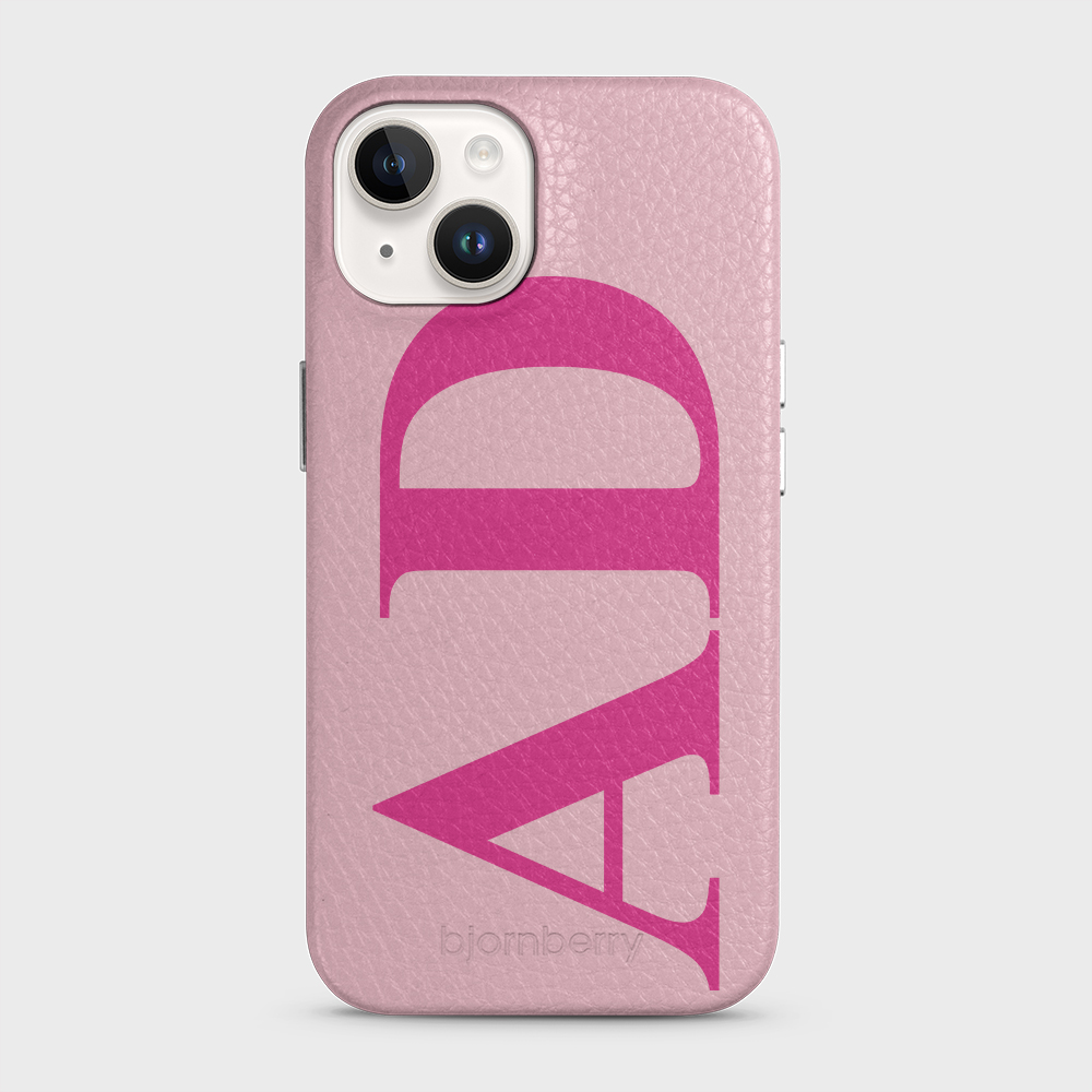 iPhone 14 Personalised Leather Case - Large Initials - 3