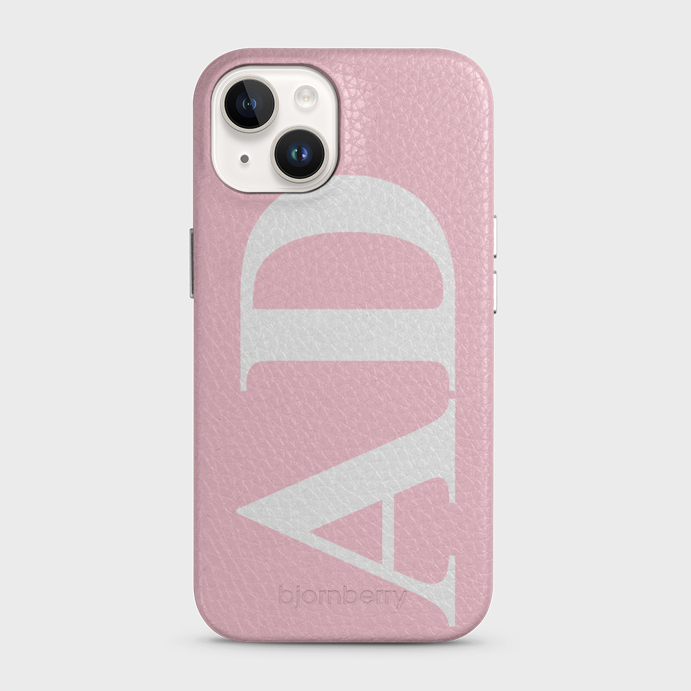 iPhone 14 Personalised Leather Case - Large Initials - 7