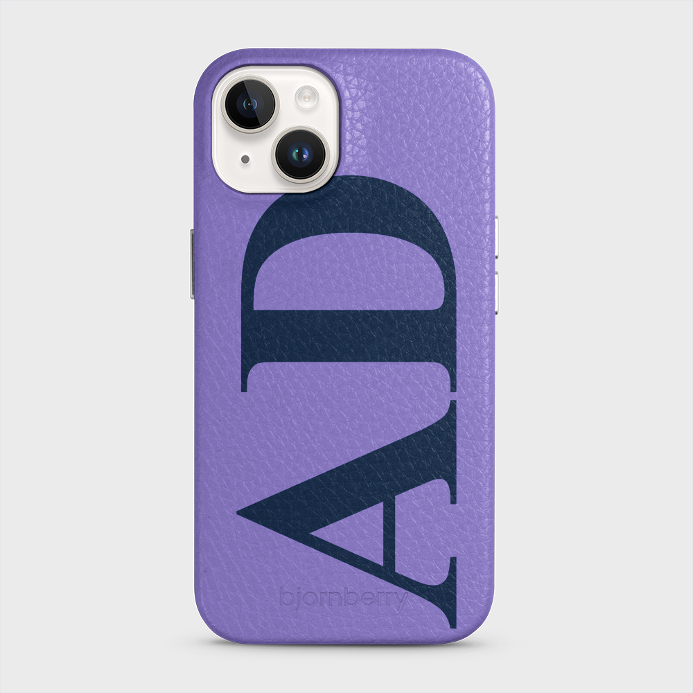iPhone 14 Personalised Leather Case - Large Initials - 15