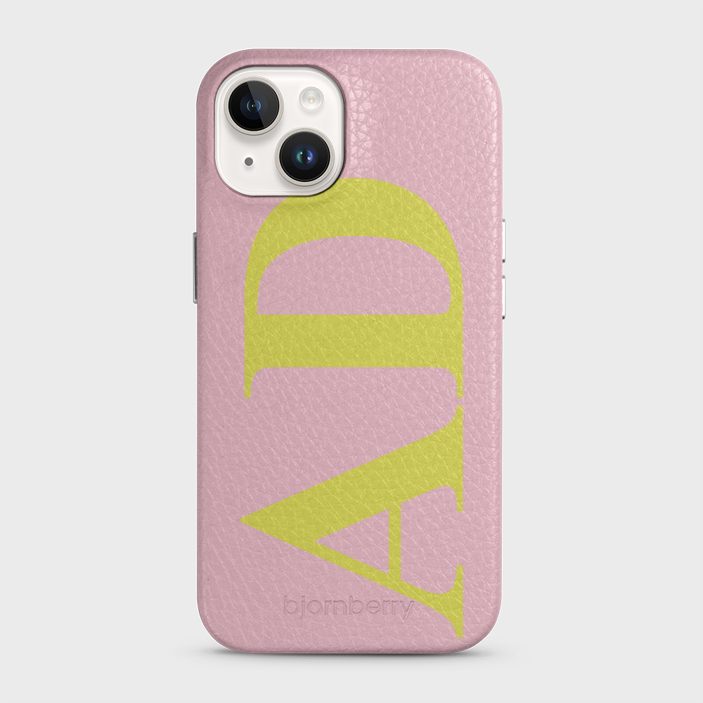 iPhone 14 Personalised Leather Case - Large Initials - 8