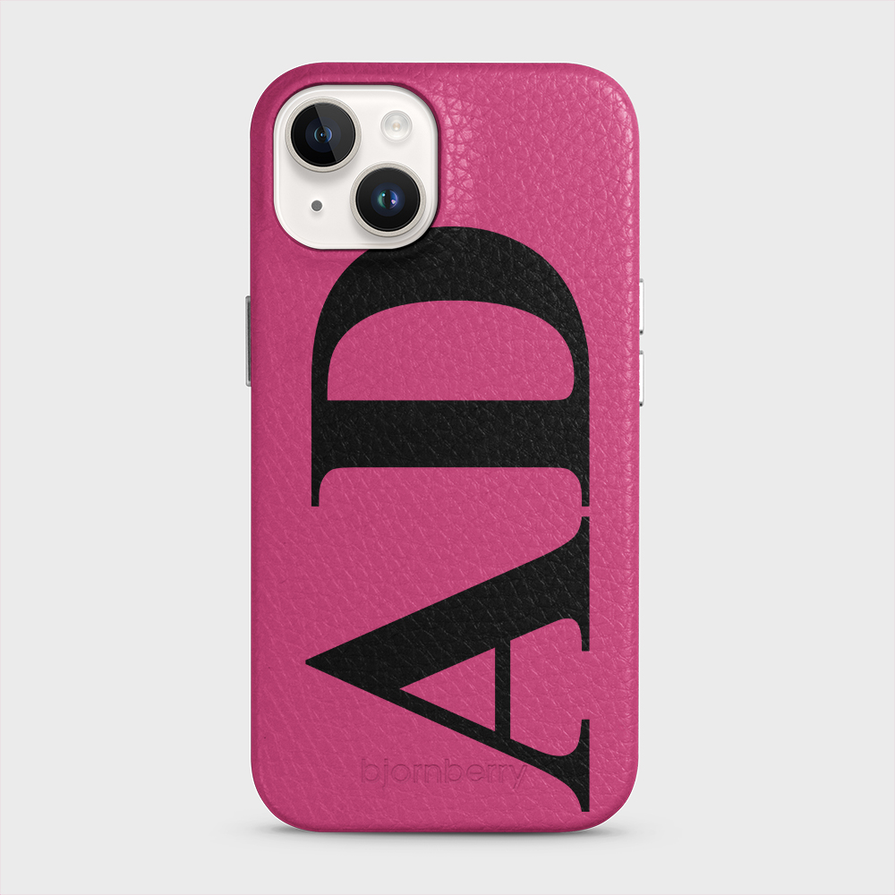 iPhone 14 Personalised Leather Case - Large Initials - 20