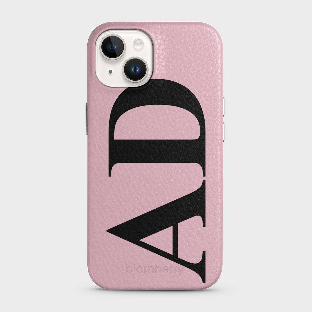 iPhone 14 Personalised Leather Case - Large Initials - 6