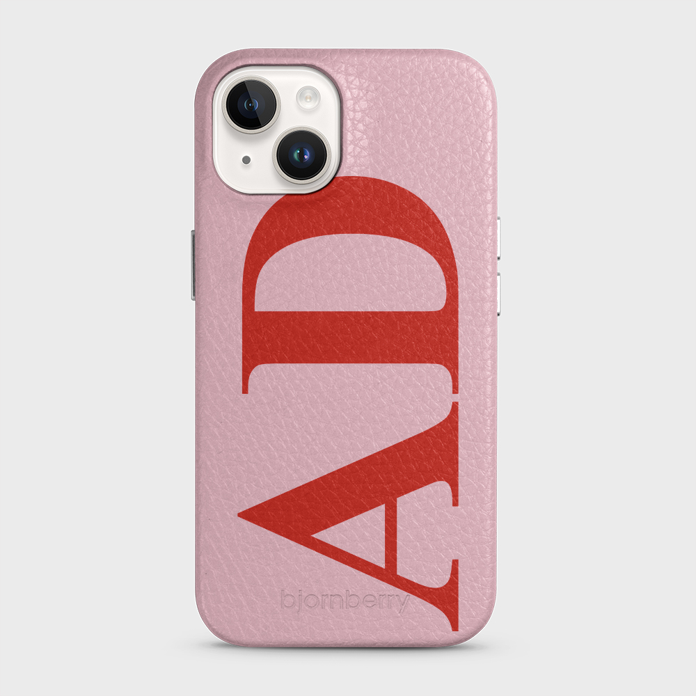 iPhone 14 Personalised Leather Case - Large Initials - 5