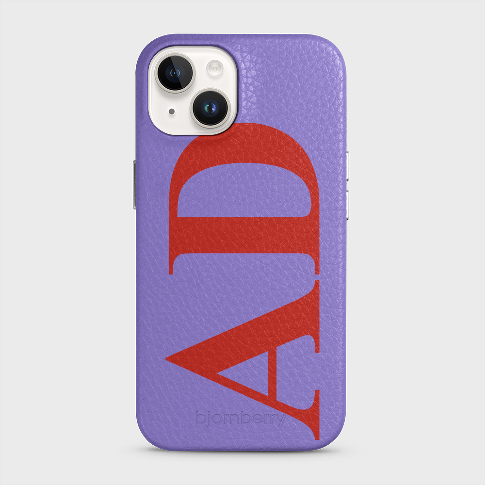 iPhone 14 Personalised Leather Case - Large Initials - 11