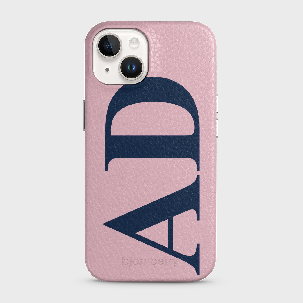 iPhone 14 Personalised Leather Case - Large Initials - 2