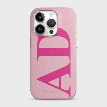 iPhone 14 Pro Personalised Leather Case - Large Initials