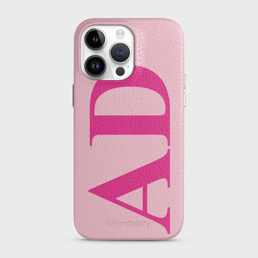 iPhone 14 Pro Max Personalised Leather Case - Large Initials - 3
