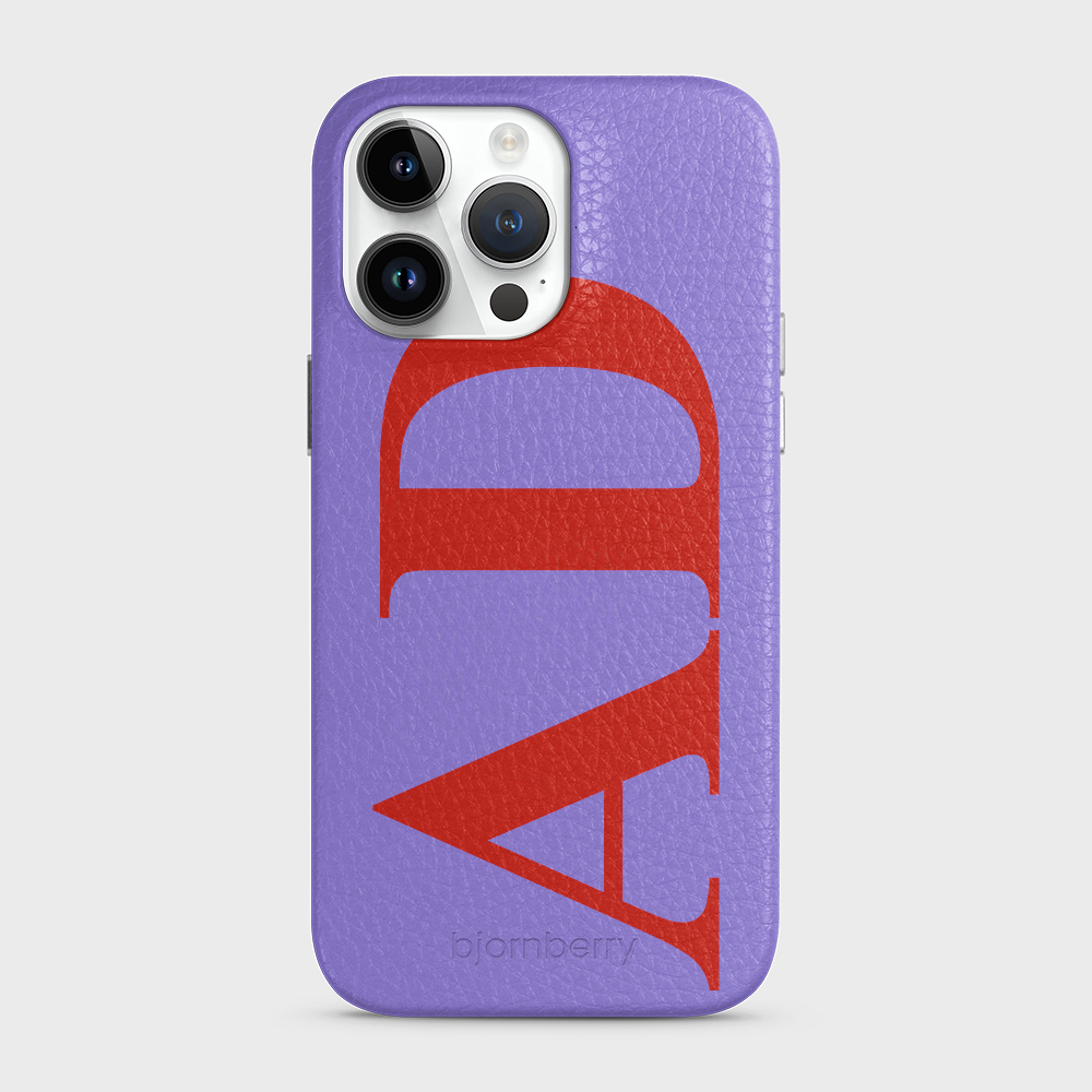 iPhone 14 Pro Max Personalised Leather Case - Large Initials - 12