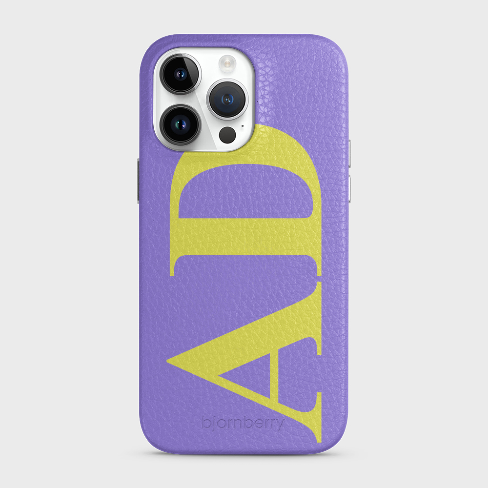 iPhone 14 Pro Max Personalised Leather Case - Large Initials - 15