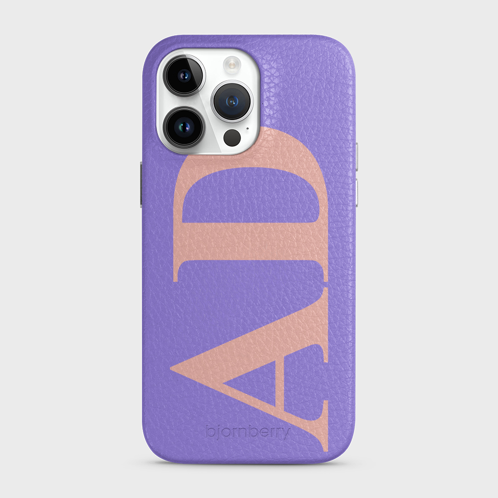iPhone 14 Pro Max Personalised Leather Case - Large Initials - 11