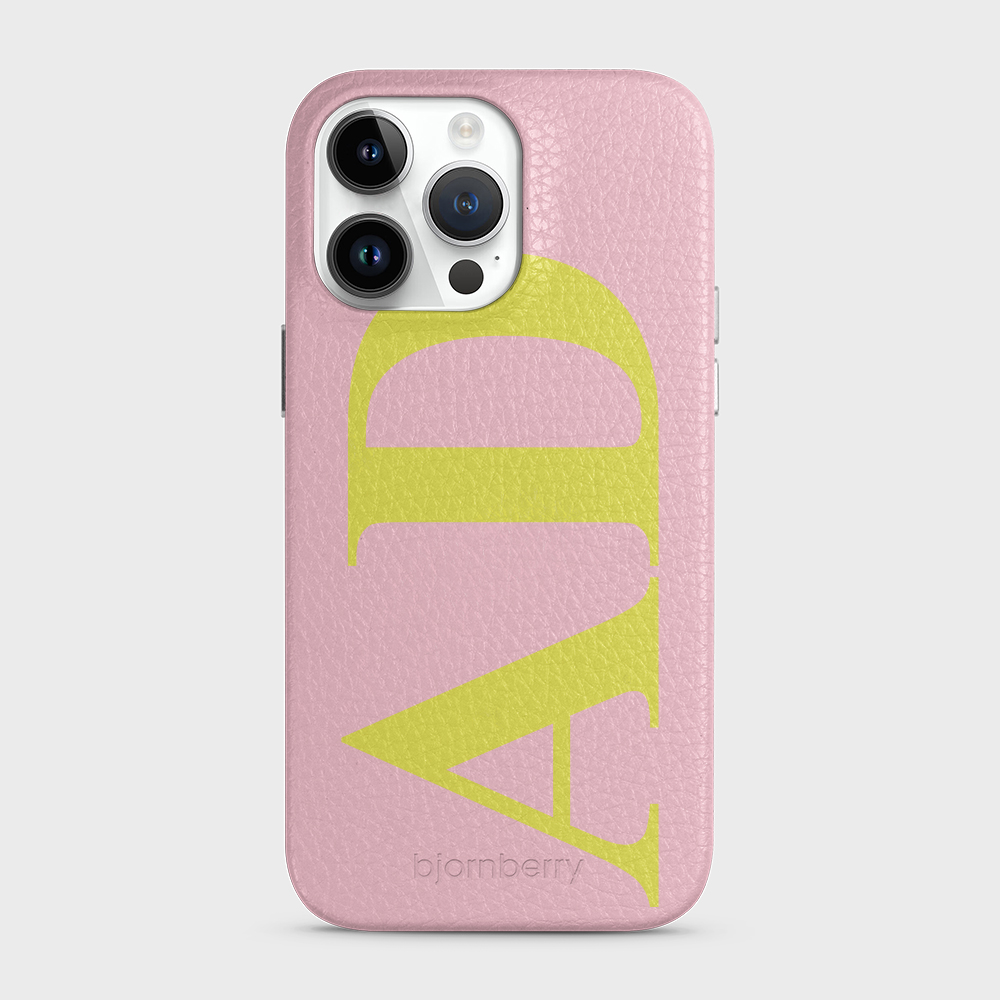 iPhone 14 Pro Max Personalised Leather Case - Large Initials - 8