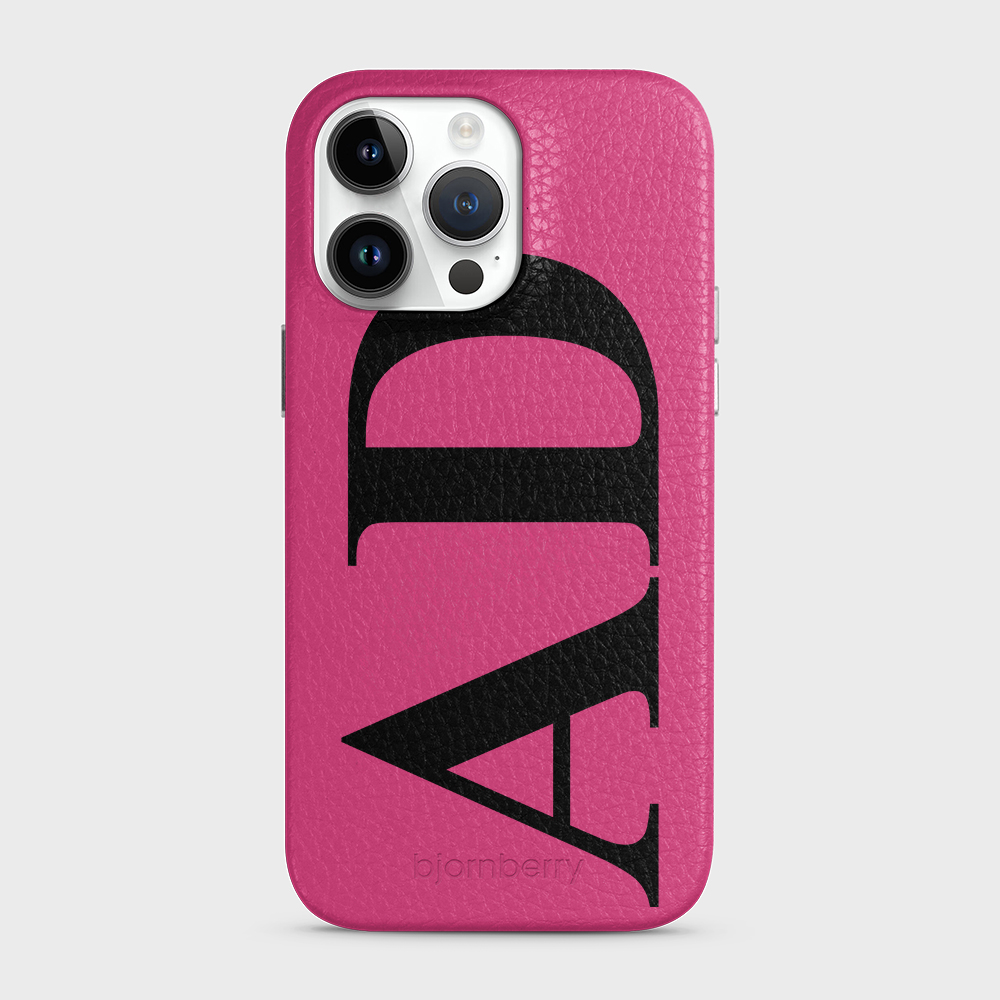iPhone 14 Pro Max Personalised Leather Case - Large Initials - 20