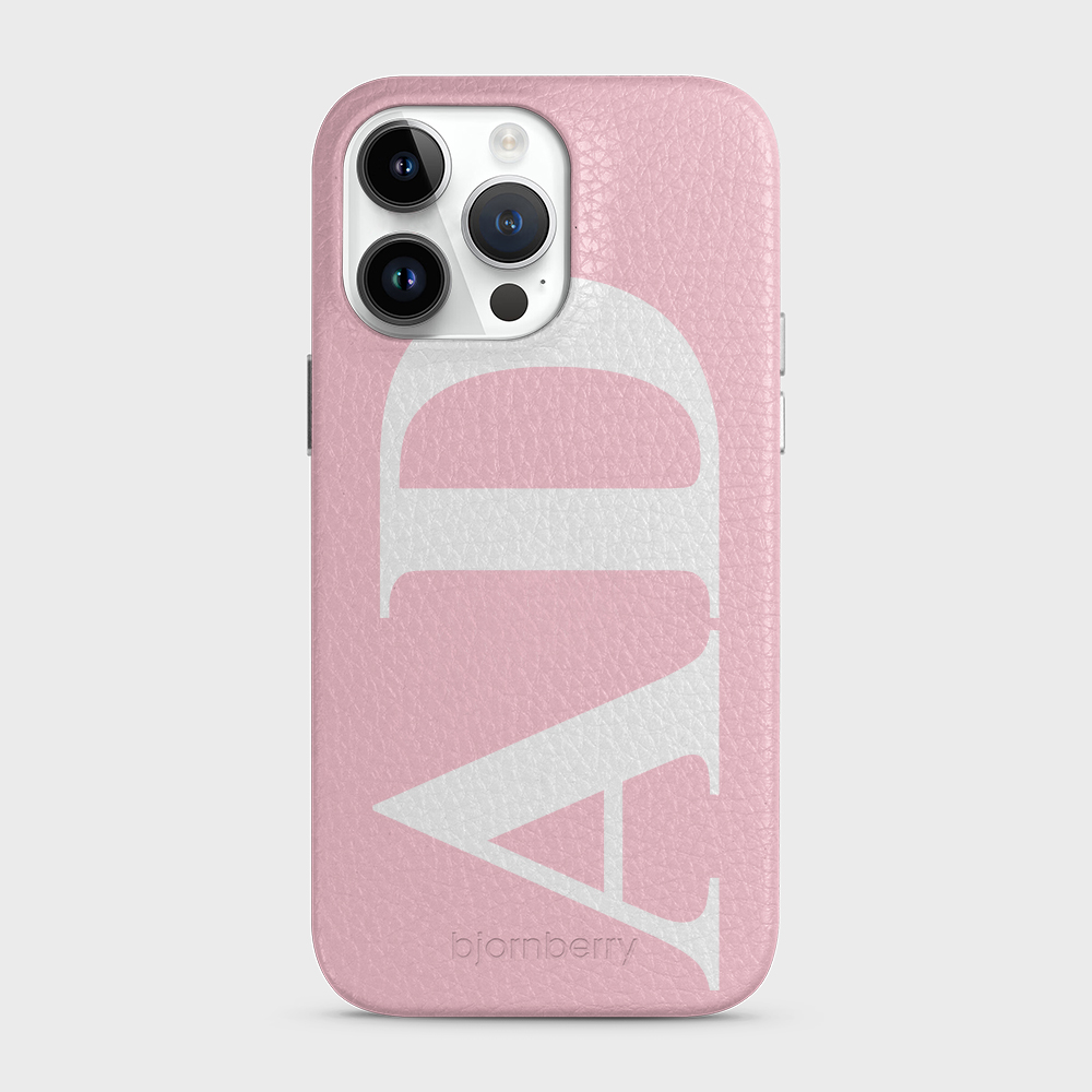 iPhone 14 Pro Max Personalised Leather Case - Large Initials - 7