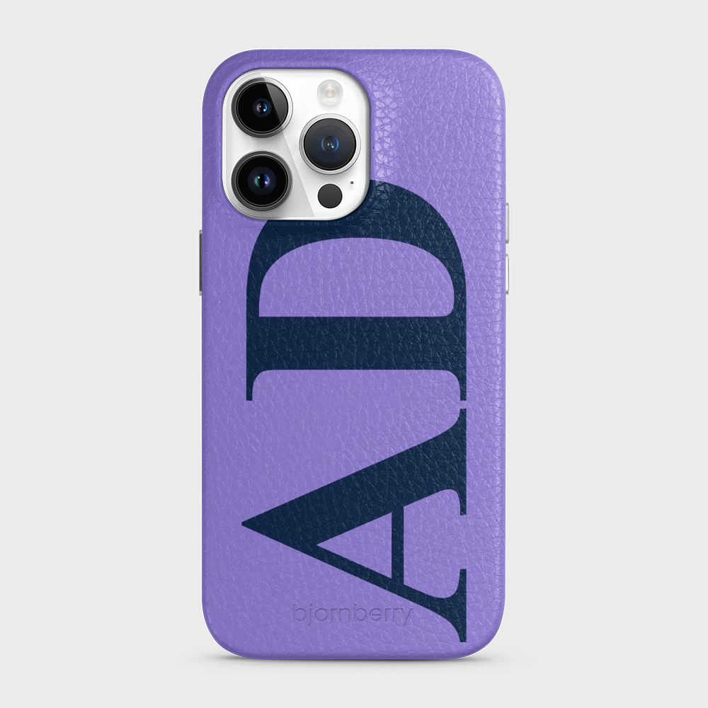 iPhone 14 Pro Max Personalised Leather Case - Large Initials - 9