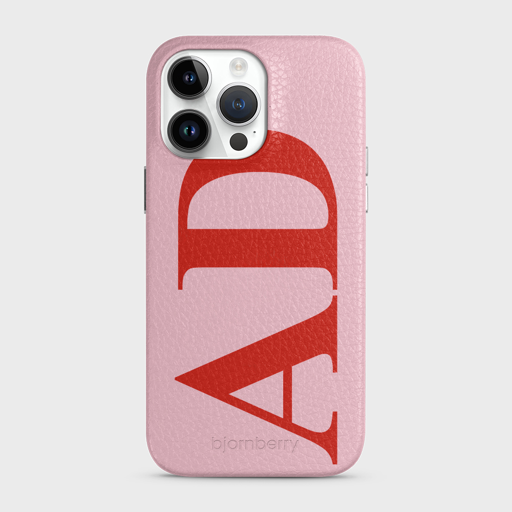 iPhone 14 Pro Max Personalised Leather Case - Large Initials - 5