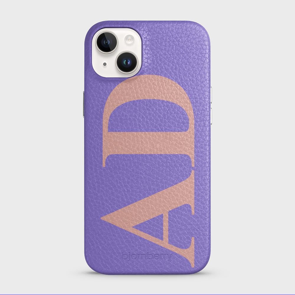 iPhone 14 Plus Personalised Leather Case - Large Initials - 18