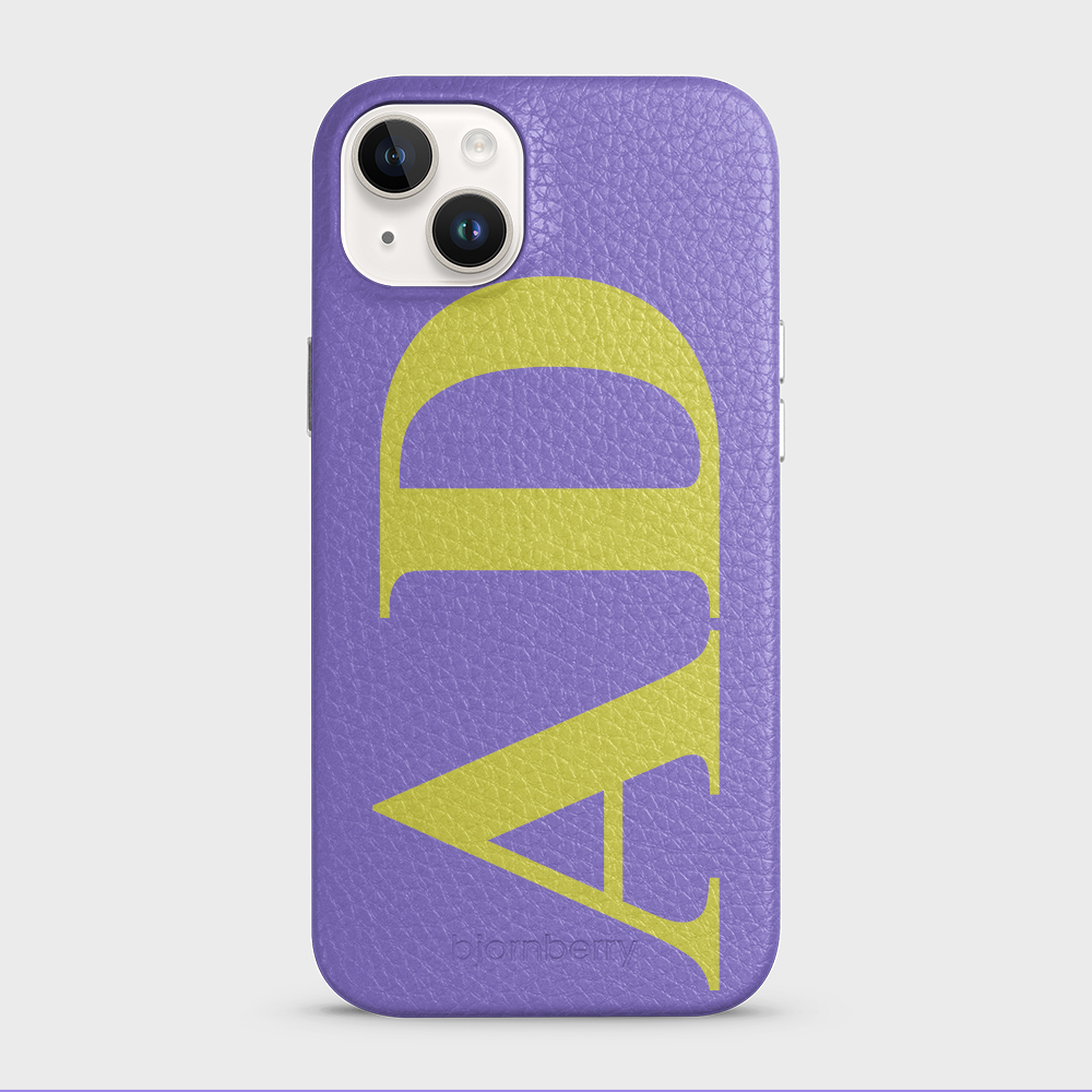 iPhone 14 Plus Personalised Leather Case - Large Initials - 22