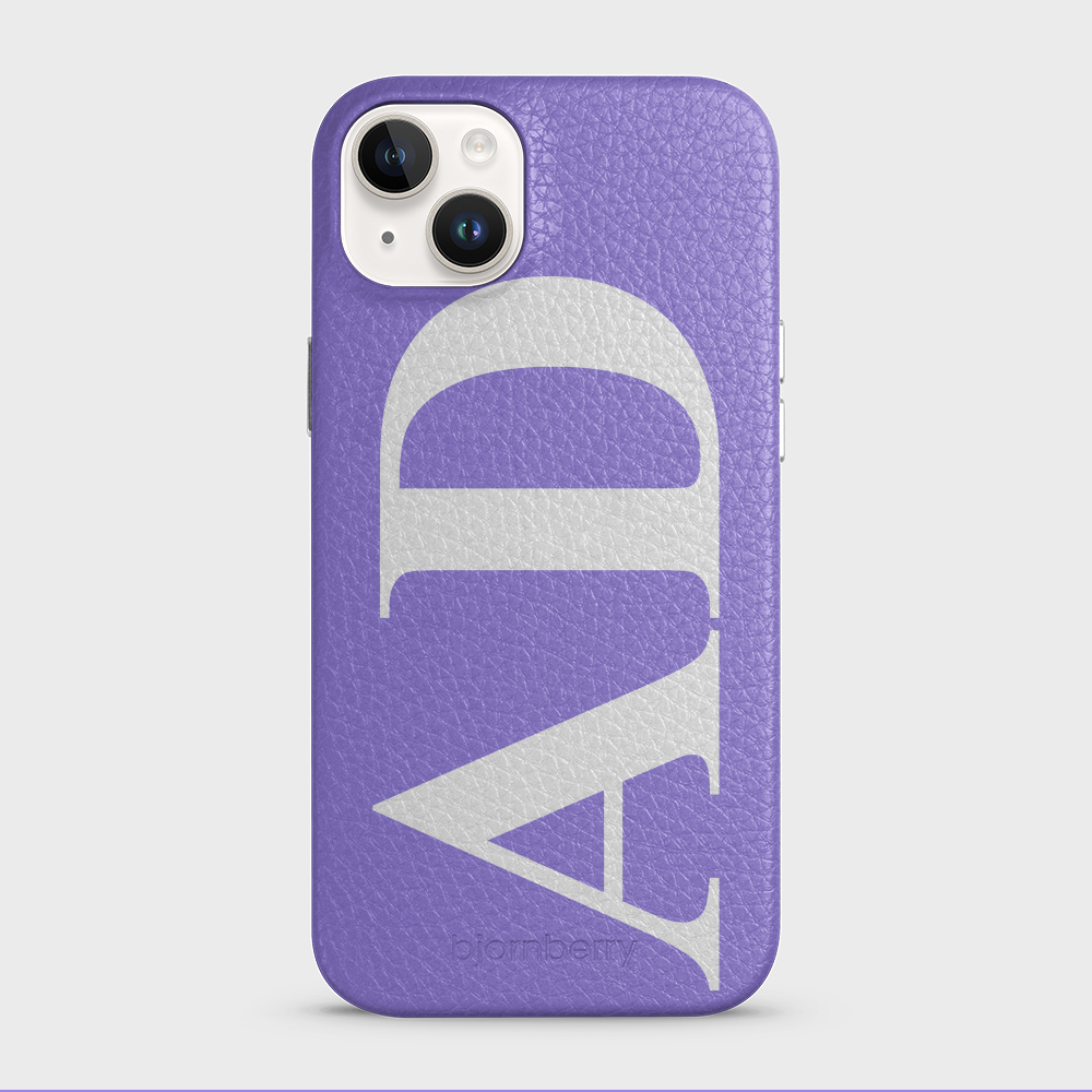 iPhone 14 Plus Personalised Leather Case - Large Initials - 21