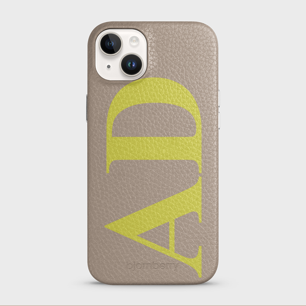 iPhone 14 Plus Personalised Leather Case - Large Initials - 41