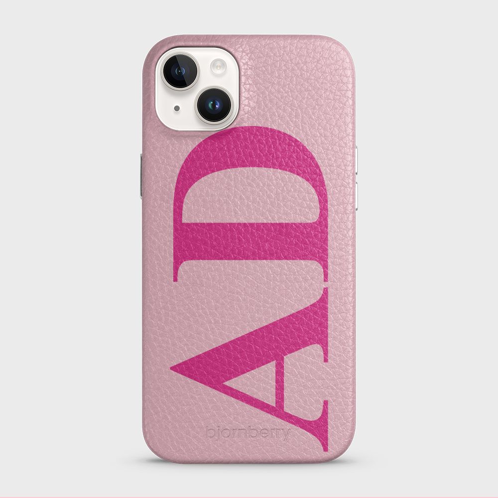 iPhone 14 Plus Personalised Leather Case - Large Initials - 10