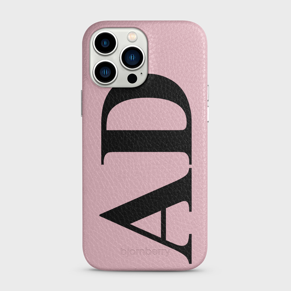 iPhone 13 Pro Max Personalised Leather Case - Large Initials - 13