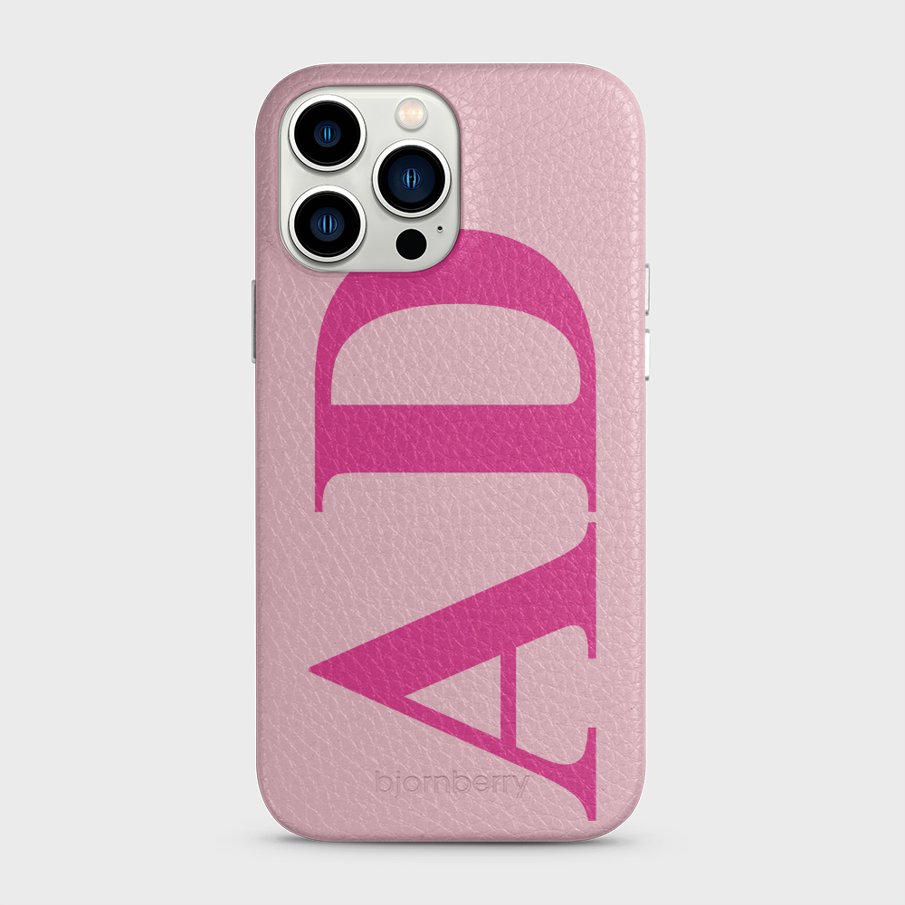 iPhone 13 Pro Max Personalised Leather Case - Large Initials - 10